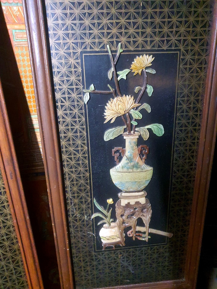 Set Of Lacquered Chinese Panels. -photo-1