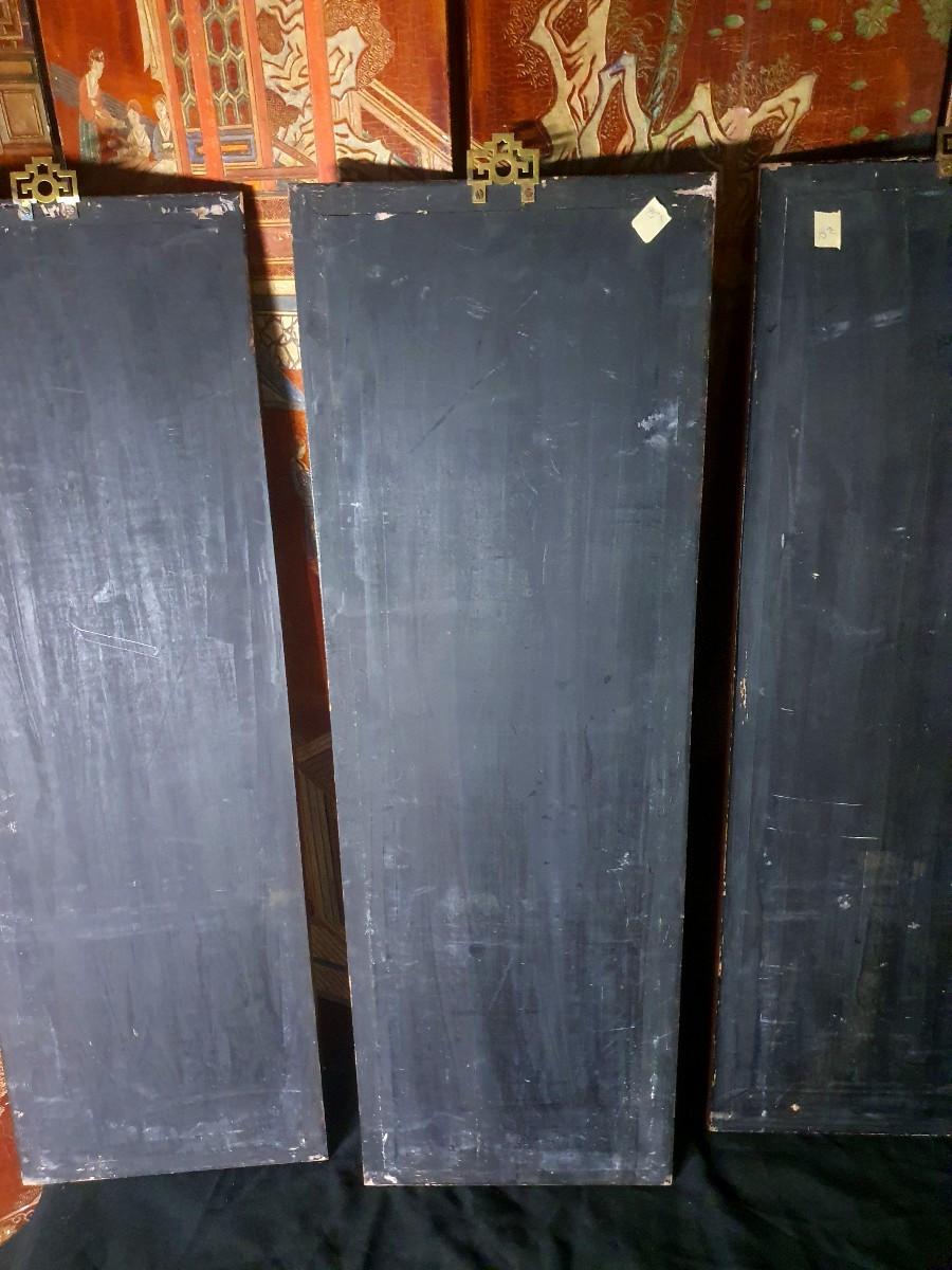 Set Of Lacquered Chinese Panels. -photo-4