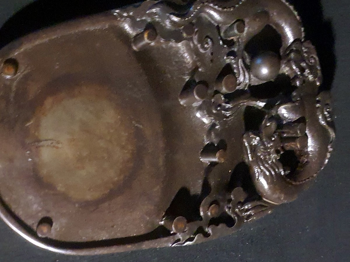 Pierre à encre Chine dragon et perle.-photo-3