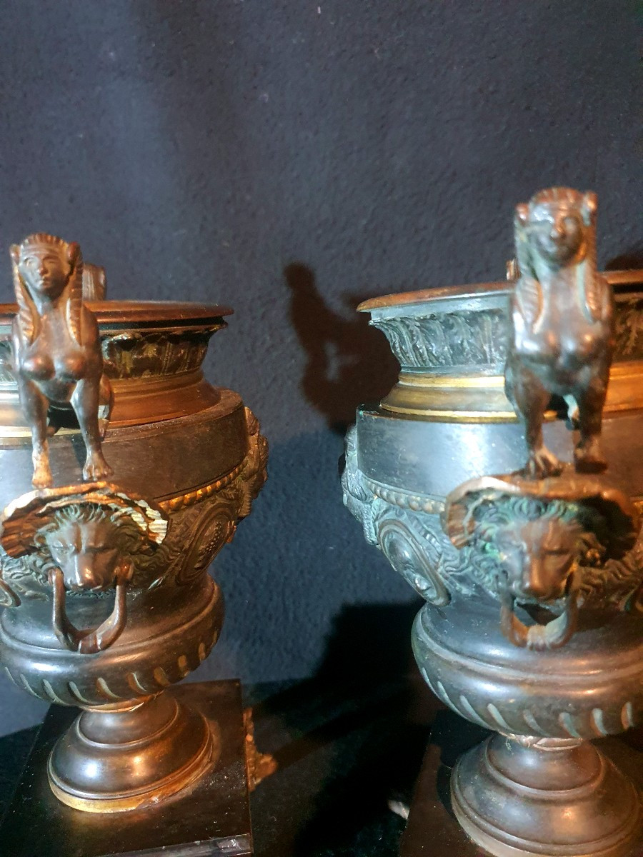 Paire de vases medicis aux sphinges.-photo-4