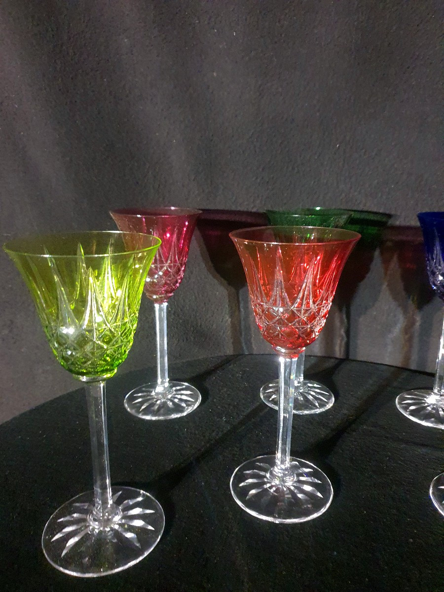 Set Of Six Saint Louis Crystal Glasses.-photo-4