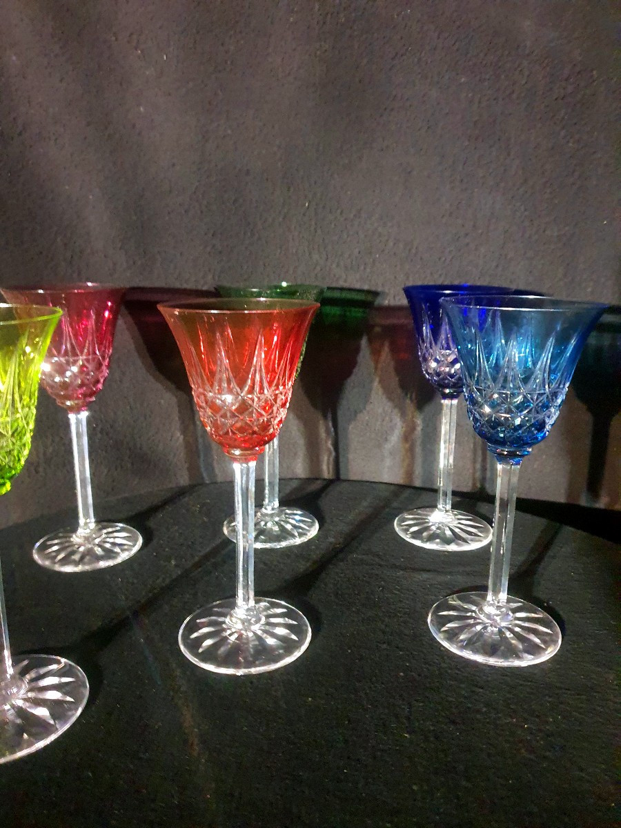 Set Of Six Saint Louis Crystal Glasses.-photo-2