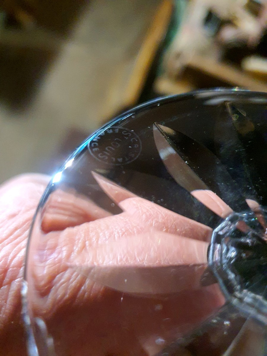 Set Of Six Saint Louis Crystal Glasses.-photo-4