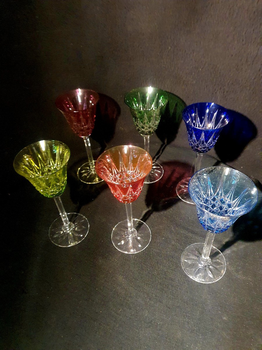 Set Of Six Saint Louis Crystal Glasses.