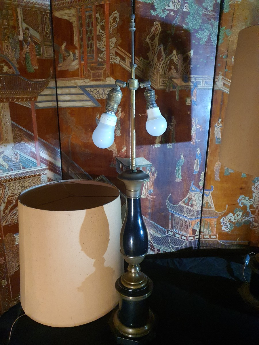 Paire de grandes lampes néoclassiques.-photo-6