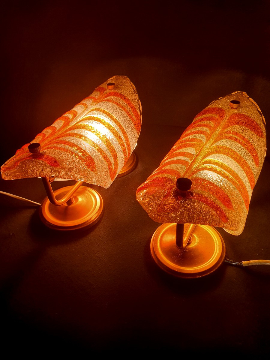 Pair Of Vintage Murano Glass Wall Sconces -photo-2
