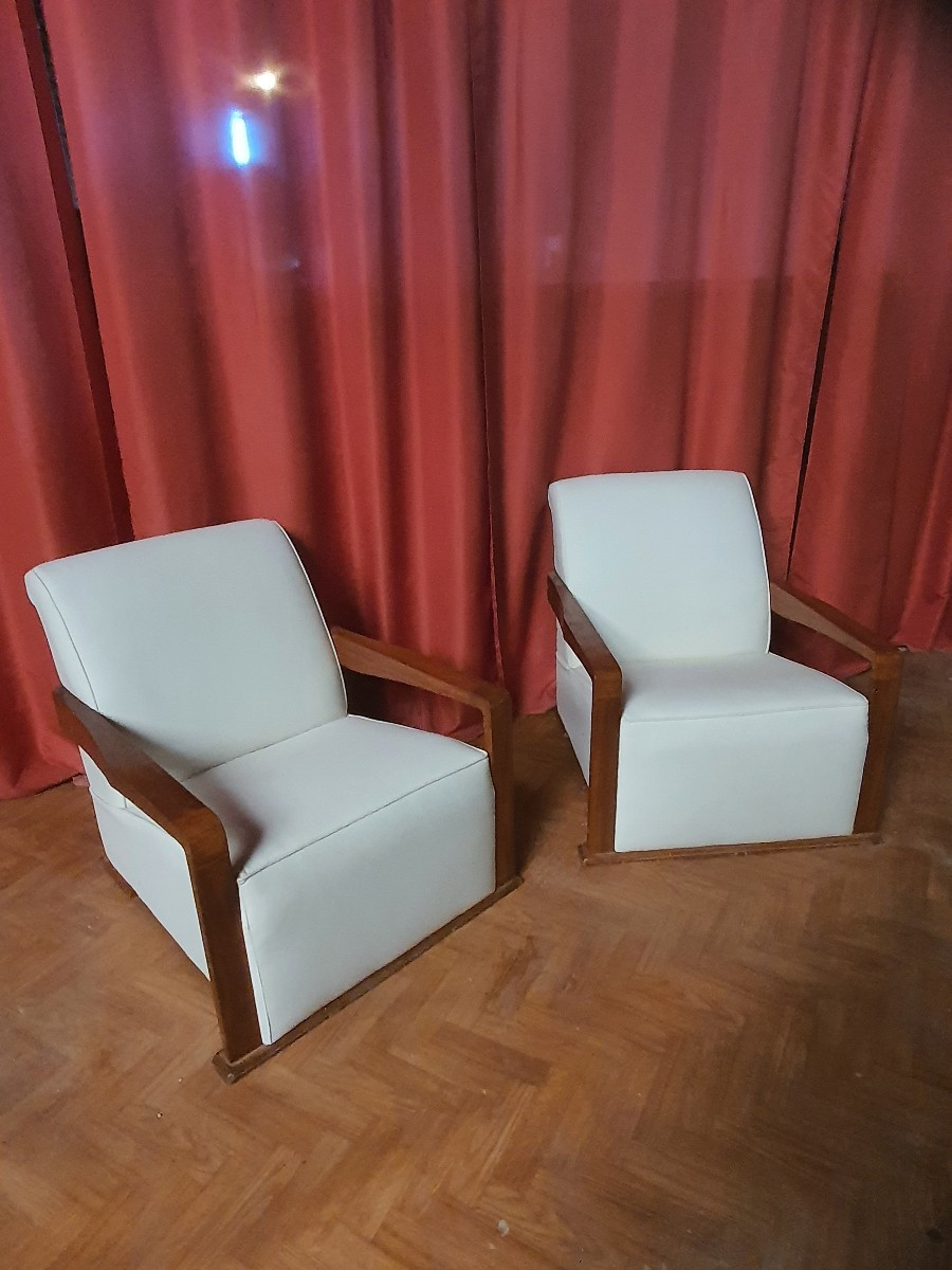 Paire de fauteuils style art déco -photo-3