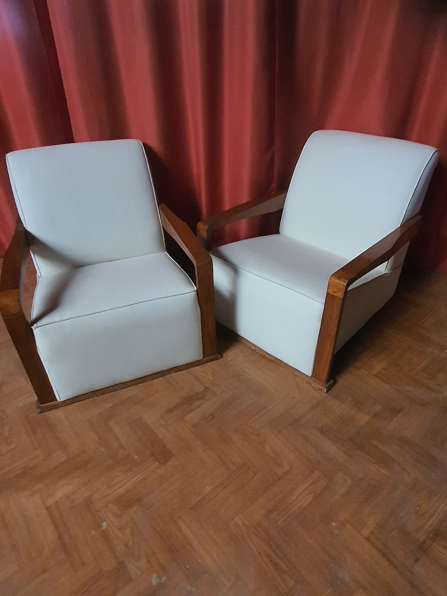 Paire de fauteuils style art déco -photo-4