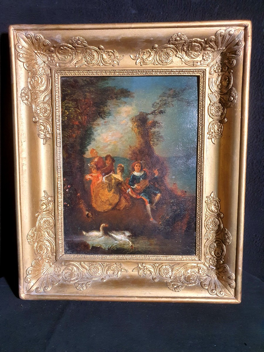 18th Century Painting By The Watteau School.-photo-1