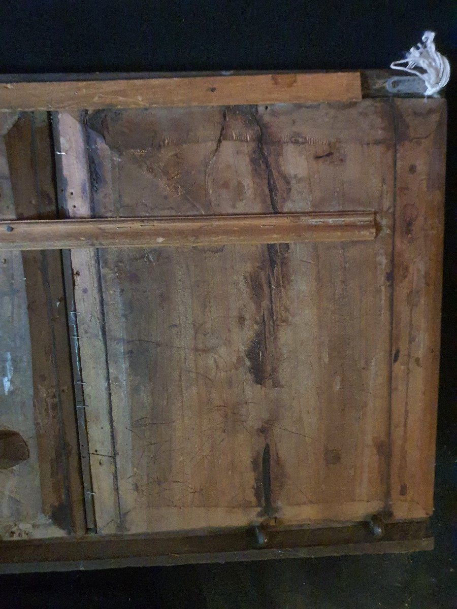 Panneau sculpté Chine dragon et phénix. -photo-5