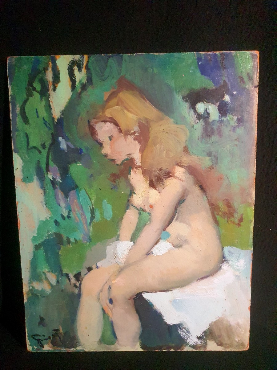 Tableau jeune femme Pierre Grisot.-photo-2