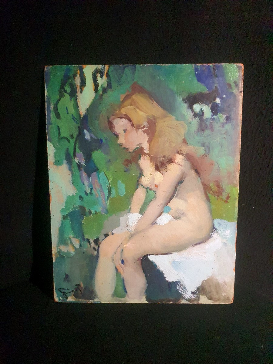 Tableau jeune femme Pierre Grisot.
