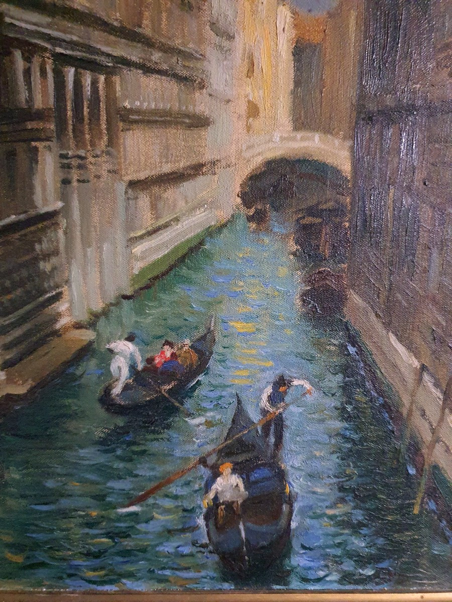 Tableau Venise ,pont des soupirs Luigi Lanza.-photo-1