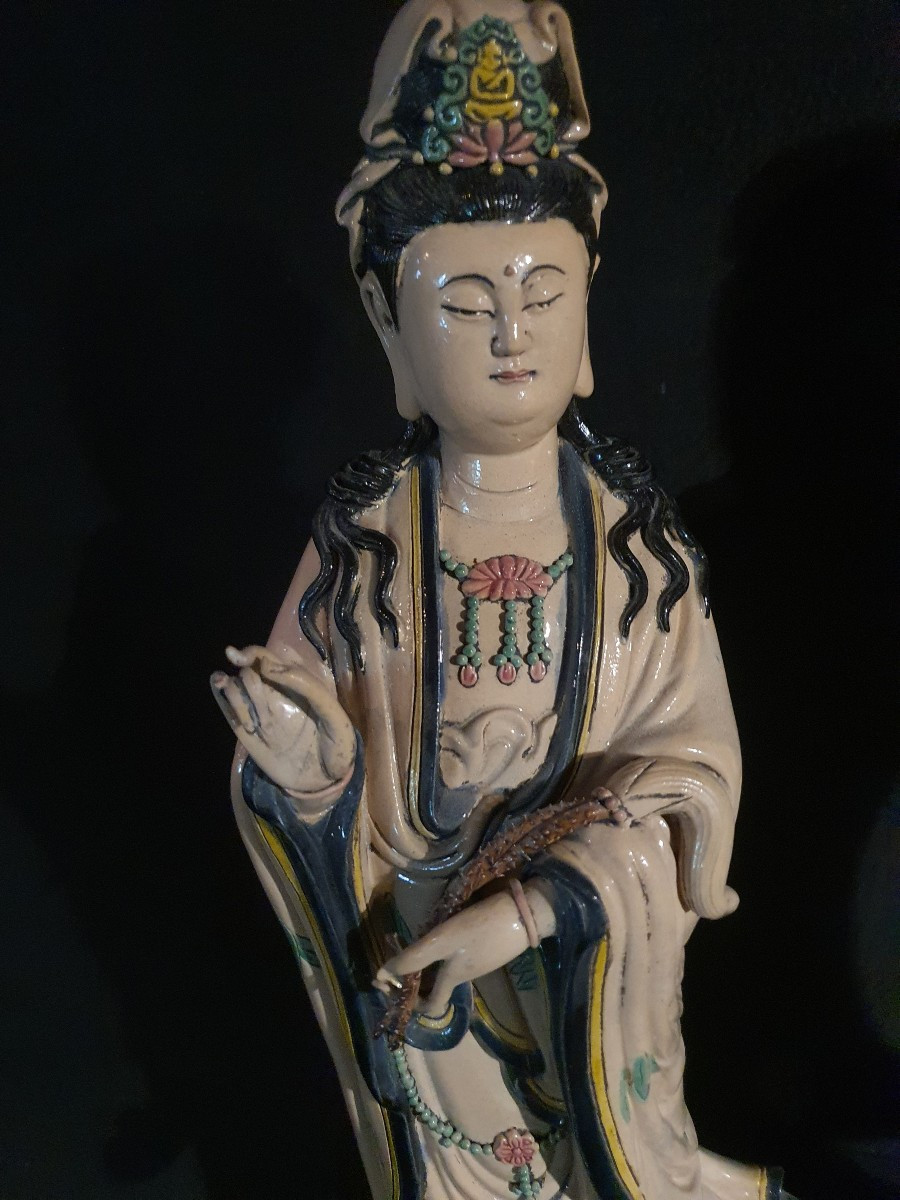 Paire de sculptures Guanyin, Chine.-photo-7