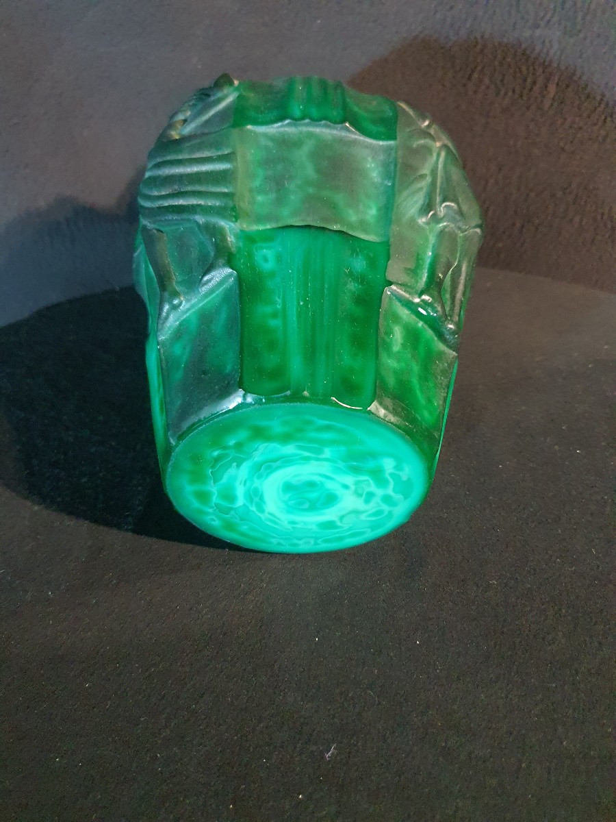 Ingrid Art Deco Glass Vase By Curt Schlevogt.-photo-3