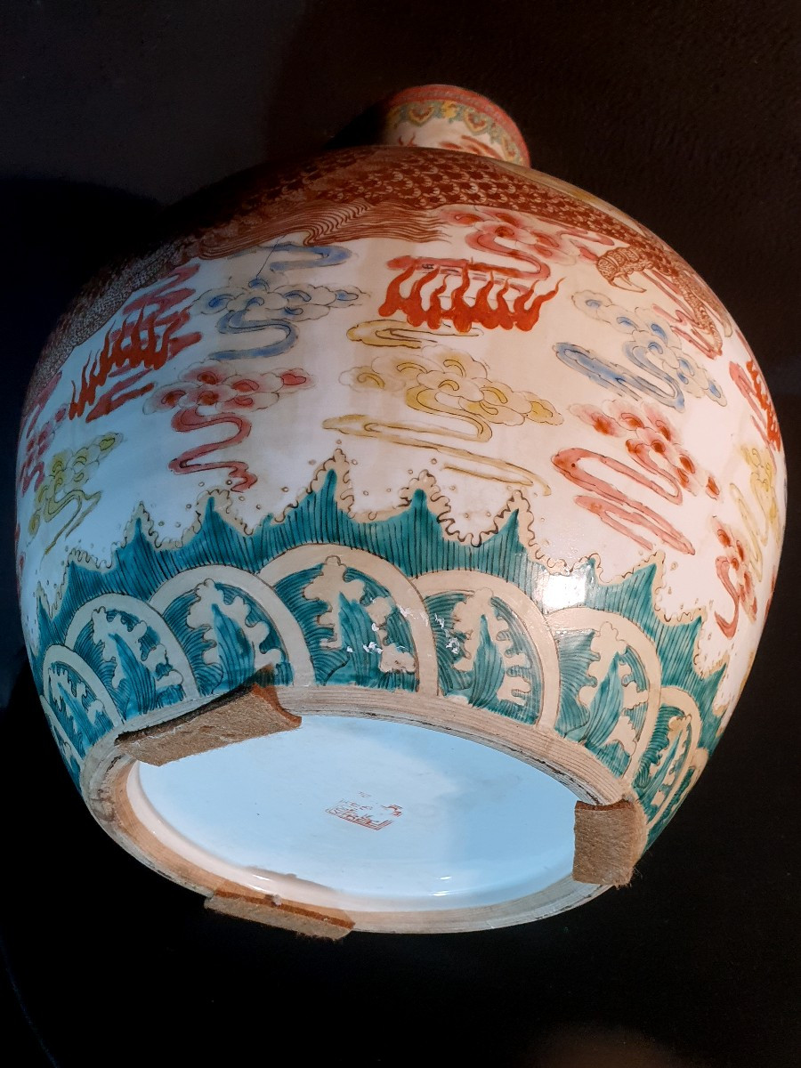 Large Dragon Vase China Qing Dynasty.-photo-5