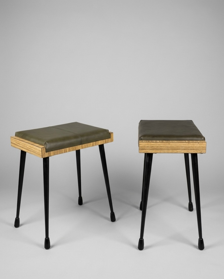 Pair Of Vintage 50's Stools.-photo-3