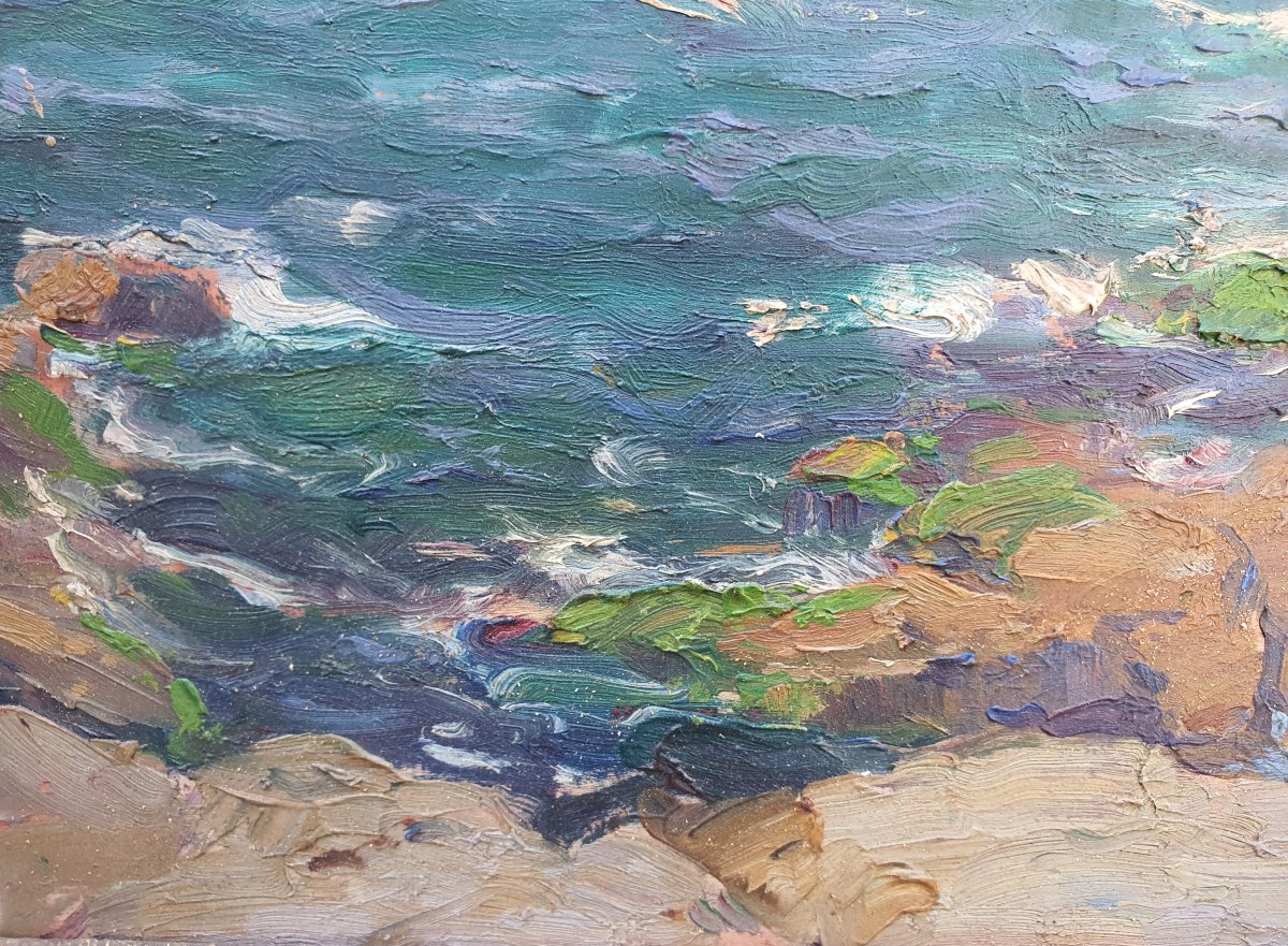 Marine Painting, Marseille, Adolphe Louis Gaussen.-photo-1