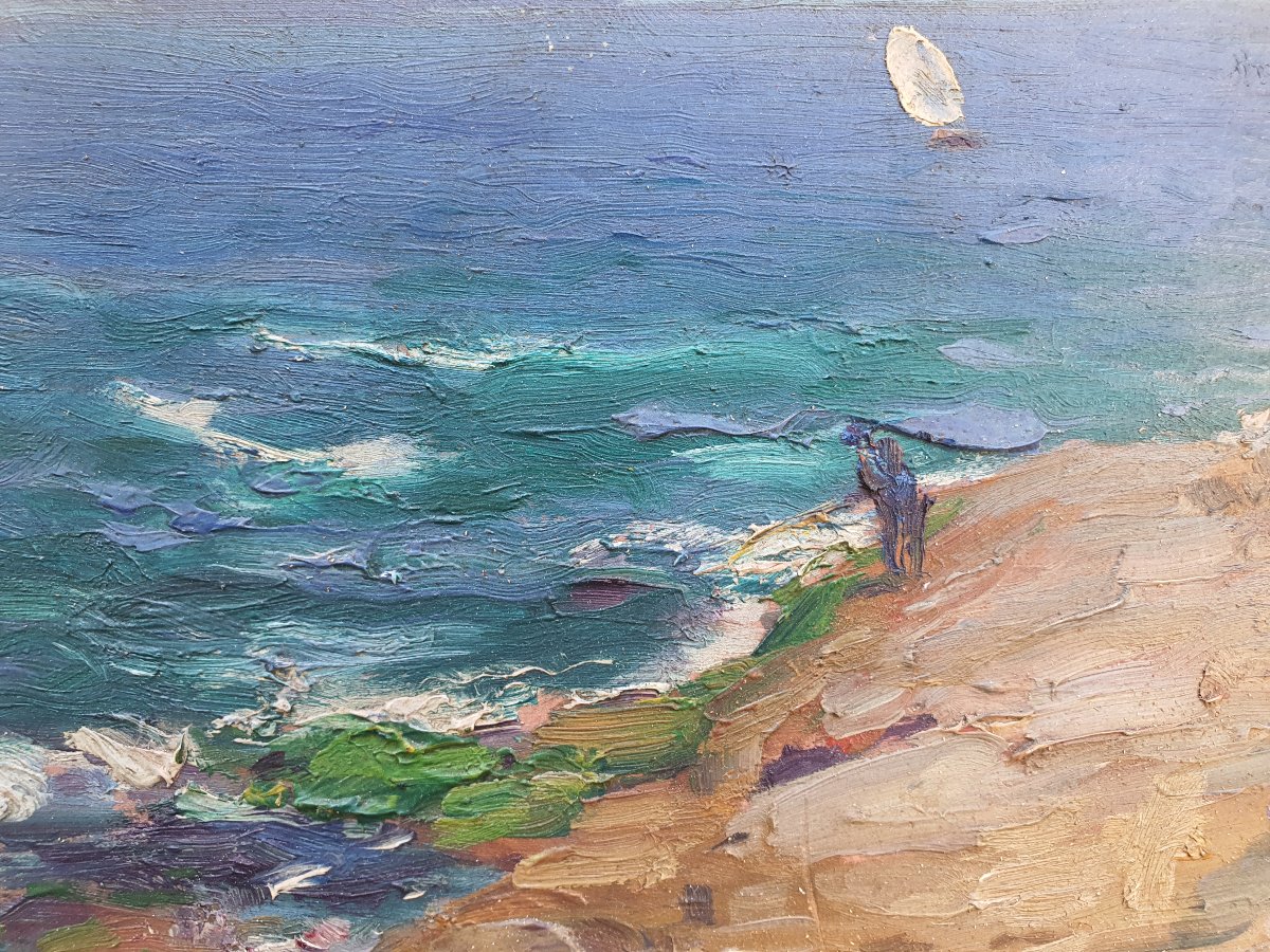 Marine Painting, Marseille, Adolphe Louis Gaussen.-photo-3