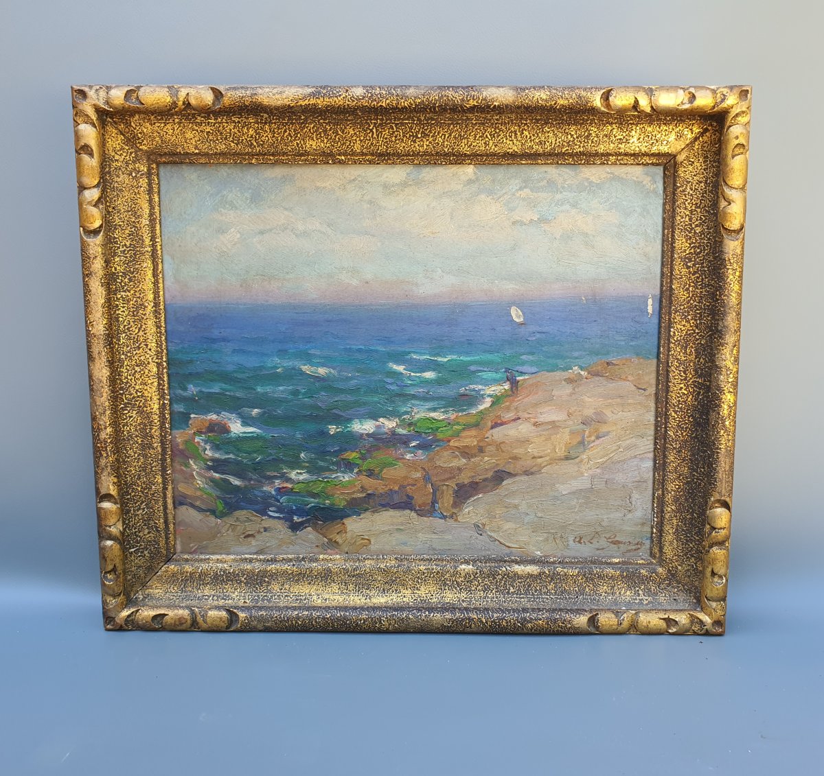 Marine Painting, Marseille, Adolphe Louis Gaussen.