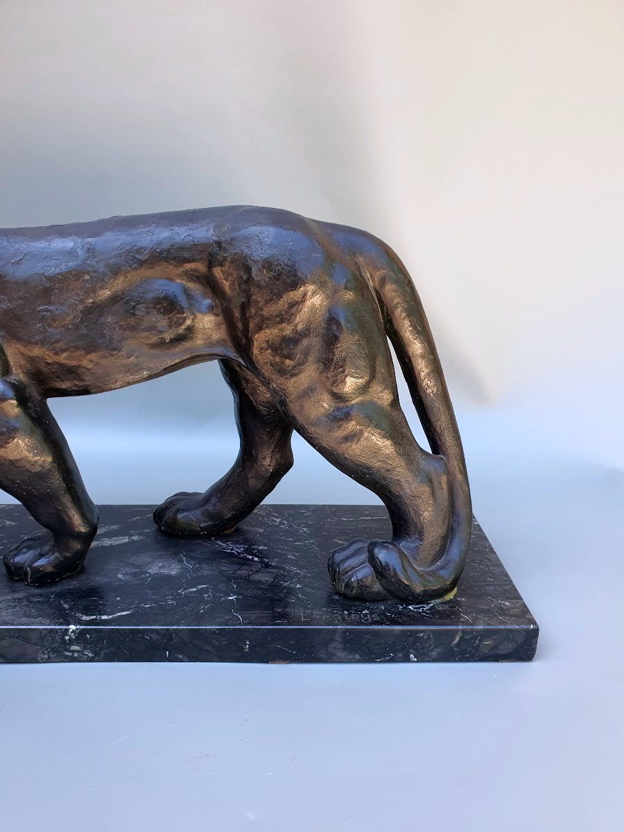 Langloys Art Deco Panther Sculpture.-photo-4