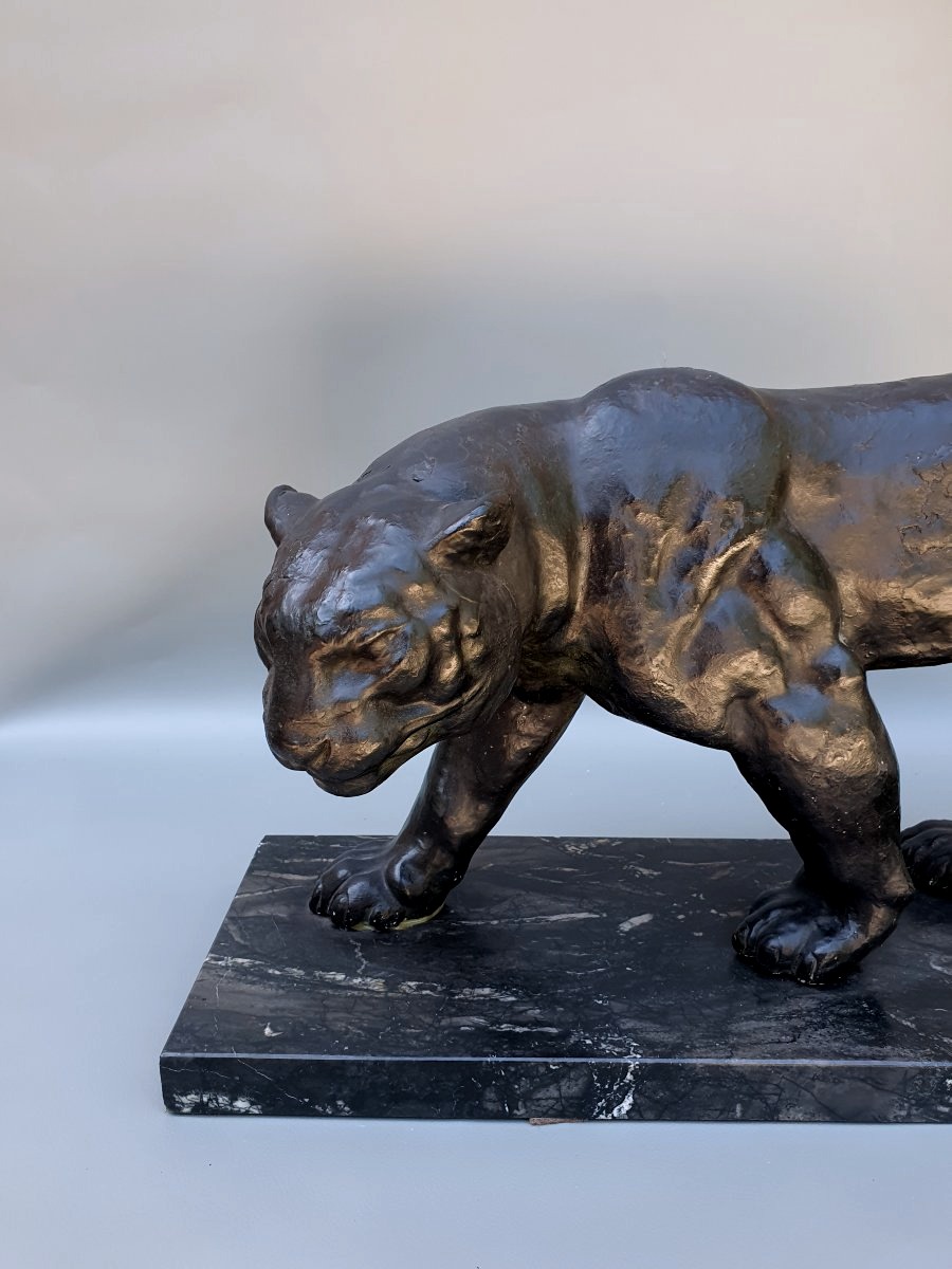 Langloys Art Deco Panther Sculpture.-photo-3