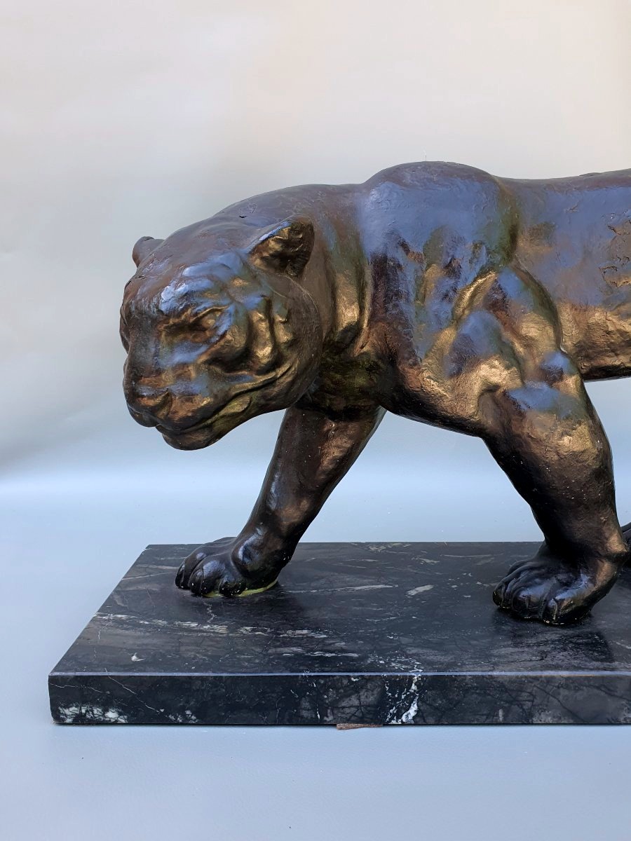 Langloys Art Deco Panther Sculpture.-photo-4