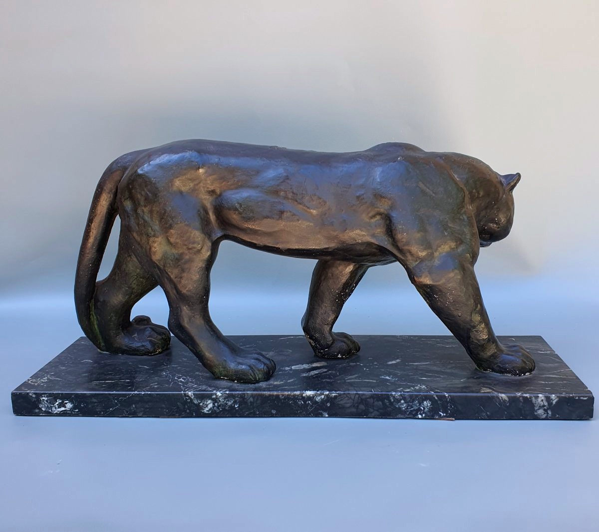 Langloys Art Deco Panther Sculpture.-photo-3