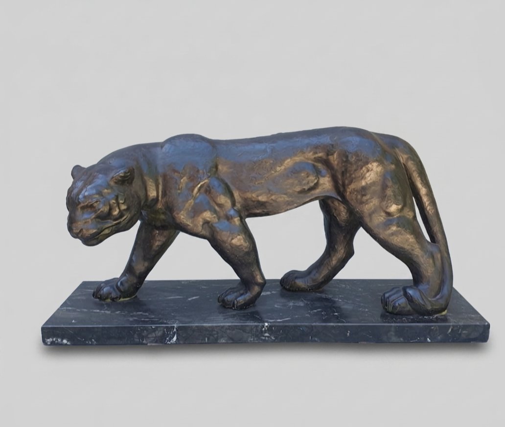 Langloys Art Deco Panther Sculpture.