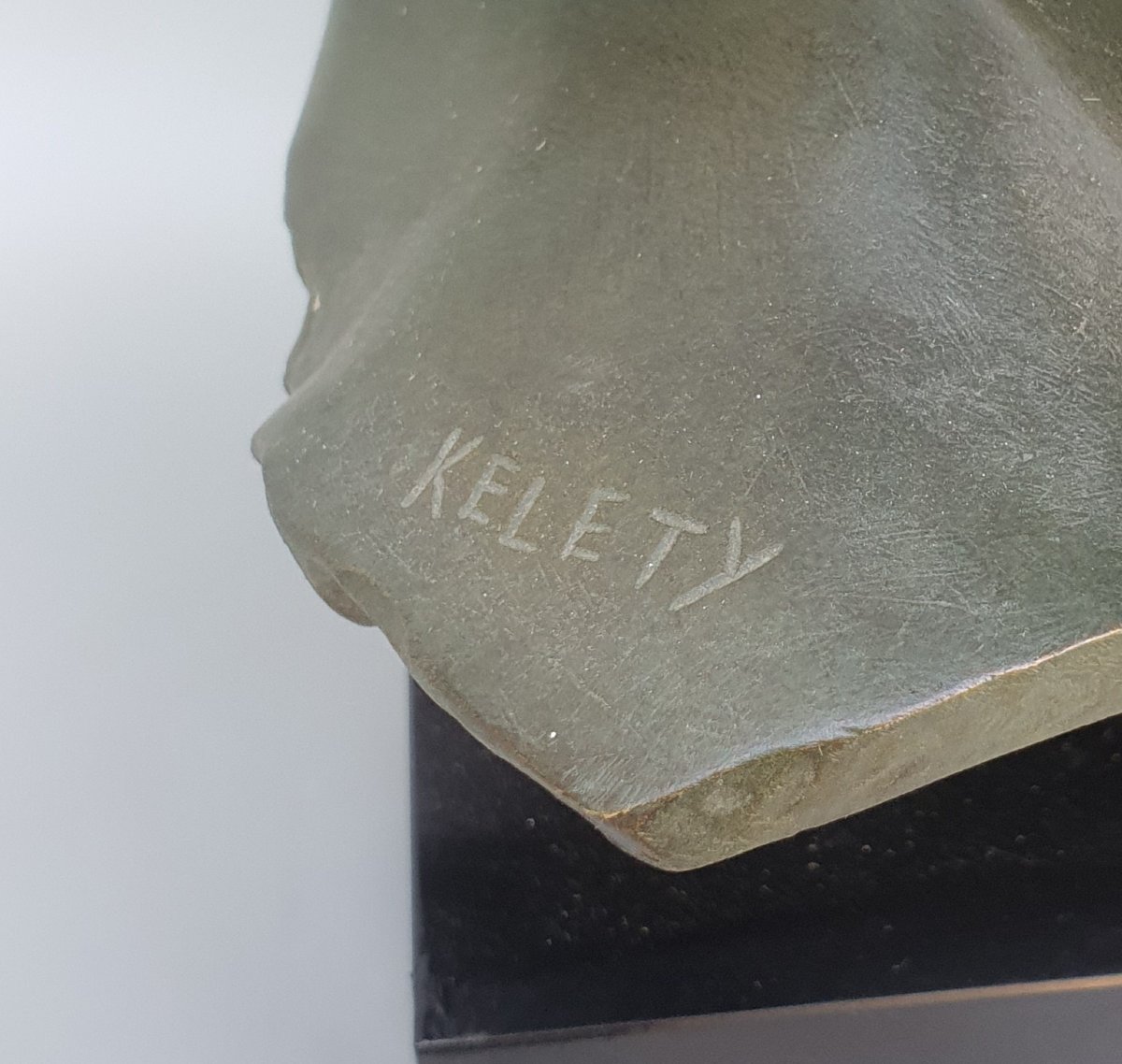Young Female Art Deco Bust By Alexandre Kelety.-photo-2