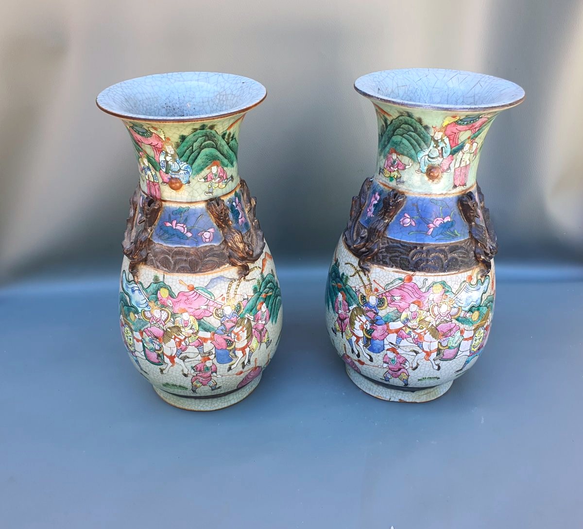 Pair Of Vases From Nanjing, China.-photo-2