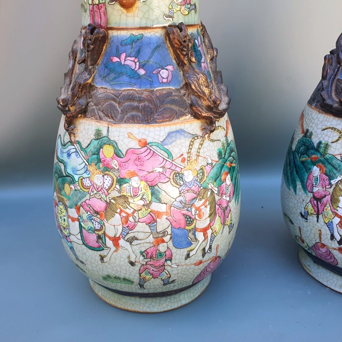 Pair Of Vases From Nanjing, China.-photo-3