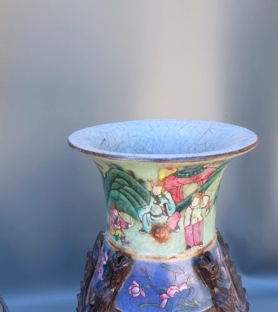 Pair Of Vases From Nanjing, China.-photo-1