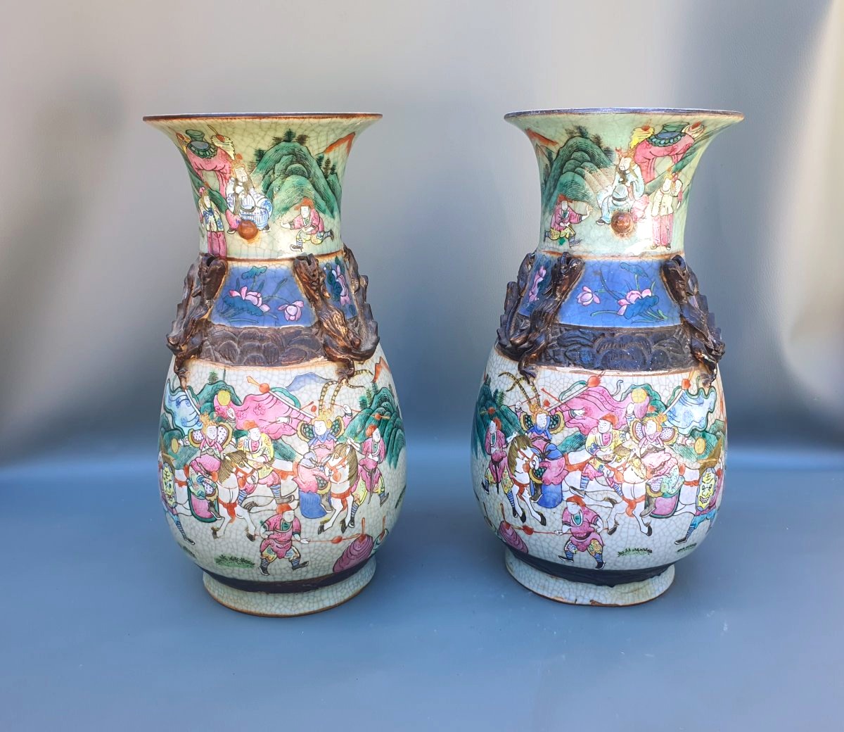 Pair Of Vases From Nanjing, China.