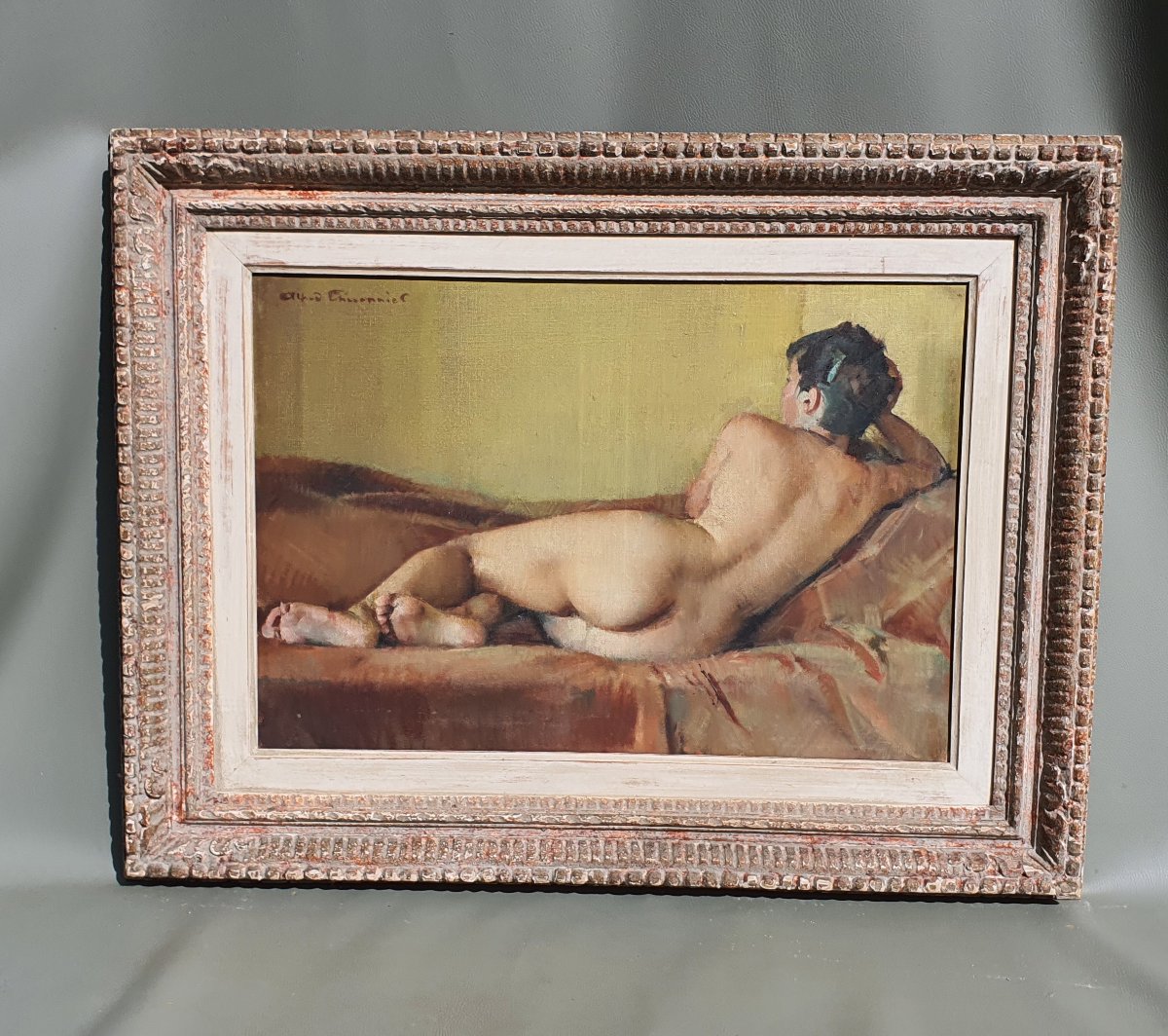 Art Deco Nude Painting By Alred Thessonnier-photo-4