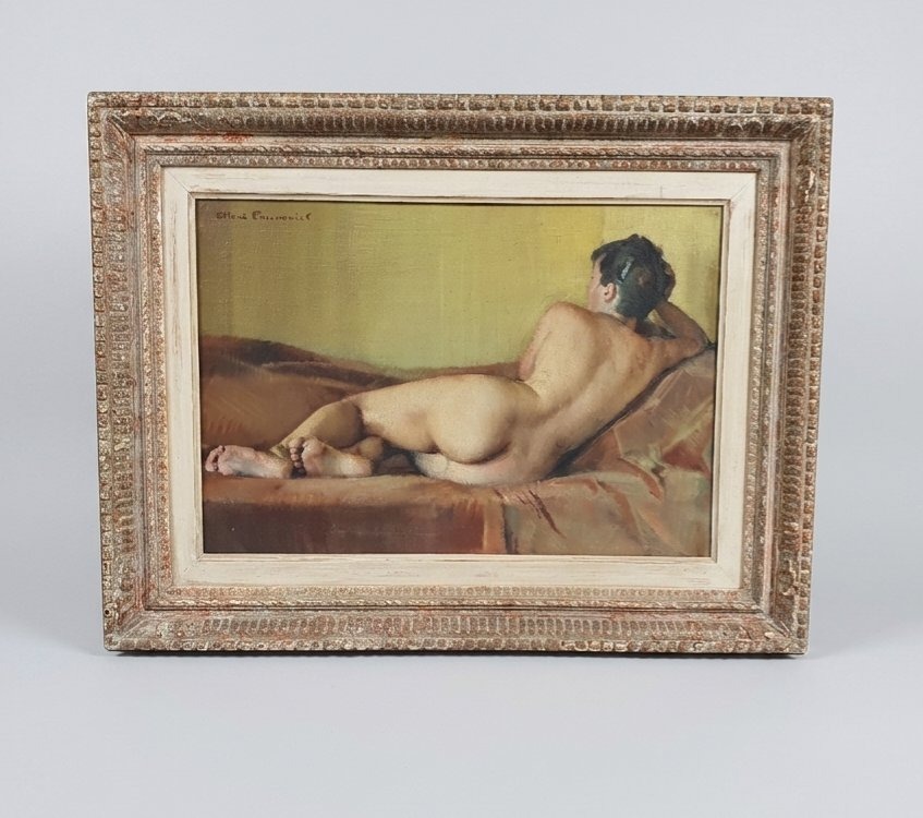 Art Deco Nude Painting By Alred Thessonnier