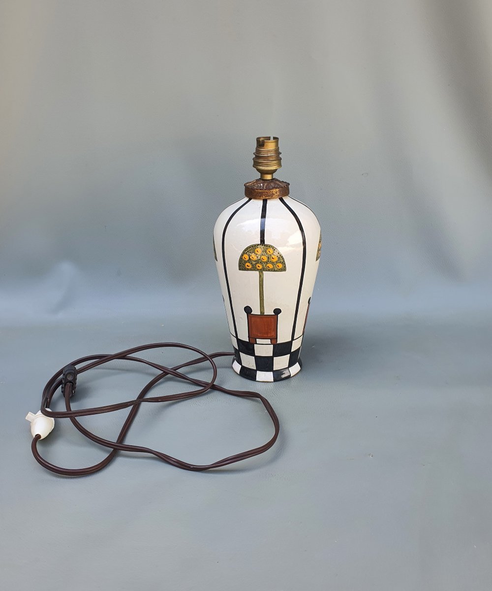 Art Deco Lamp, Jules Verlingue, Desvres Quimper. -photo-1