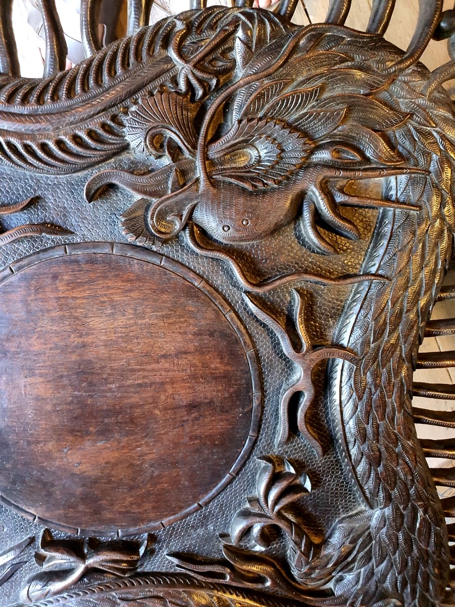Carved Dragon Table From China Or Vietnam -photo-3