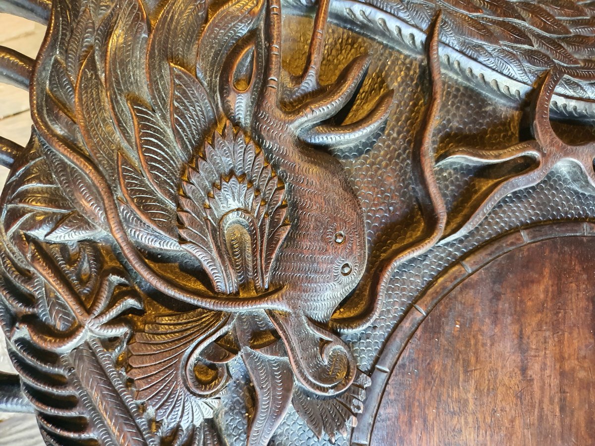 Carved Dragon Table From China Or Vietnam -photo-1