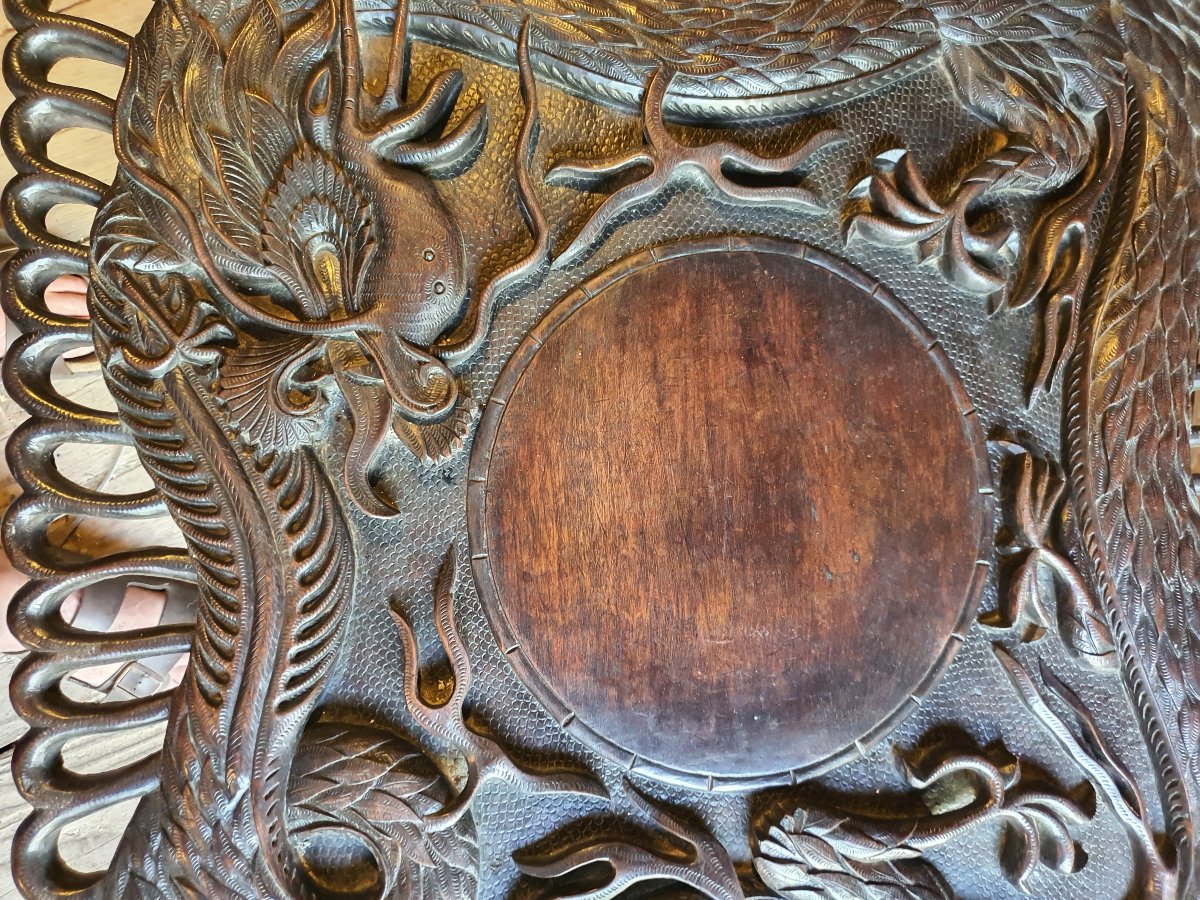 Carved Dragon Table From China Or Vietnam -photo-4