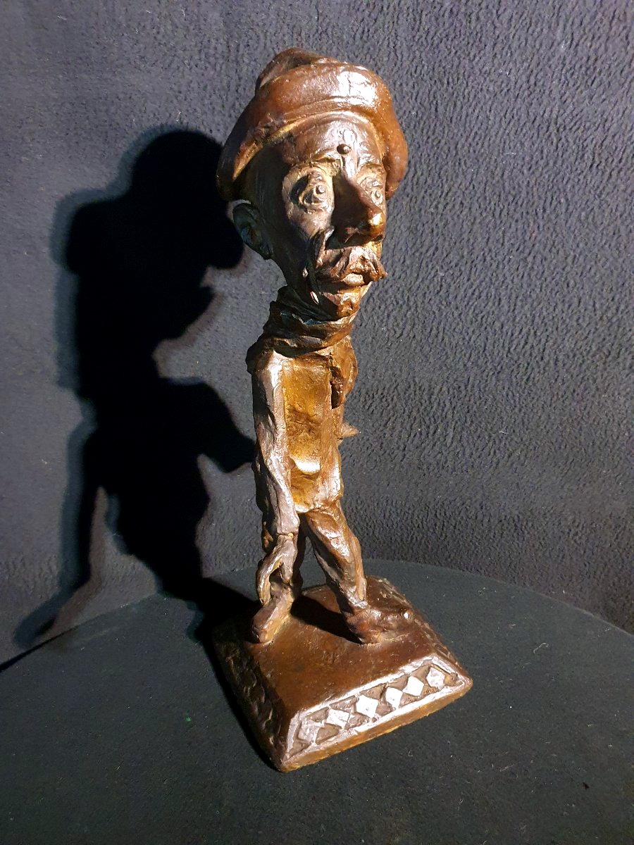 Bronze Caricature Sculpture In The Style Of Honoré Daumier.-photo-2