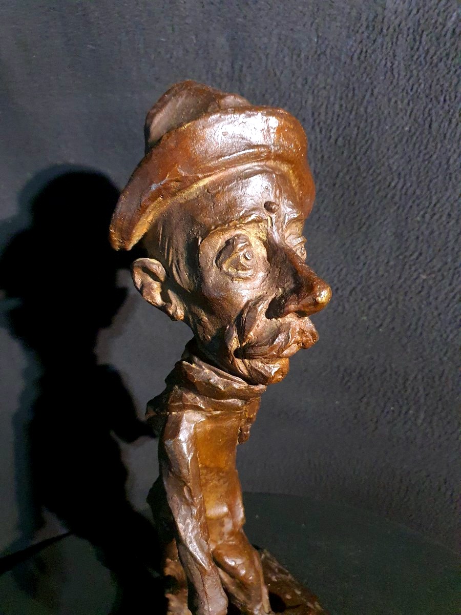 Bronze Caricature Sculpture In The Style Of Honoré Daumier.-photo-3