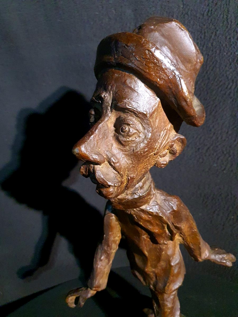 Bronze Caricature Sculpture In The Style Of Honoré Daumier.-photo-4