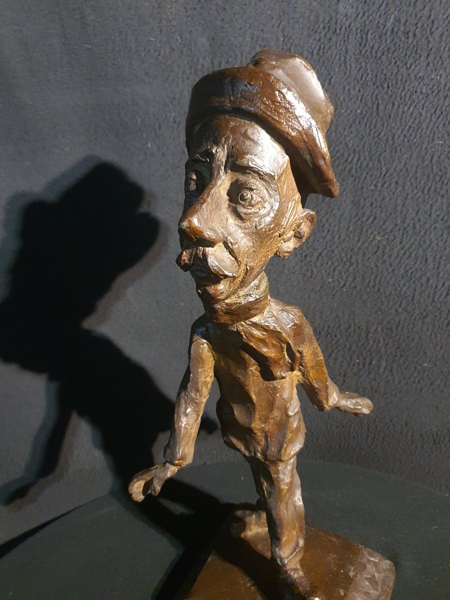 Bronze Caricature Sculpture In The Style Of Honoré Daumier.-photo-1