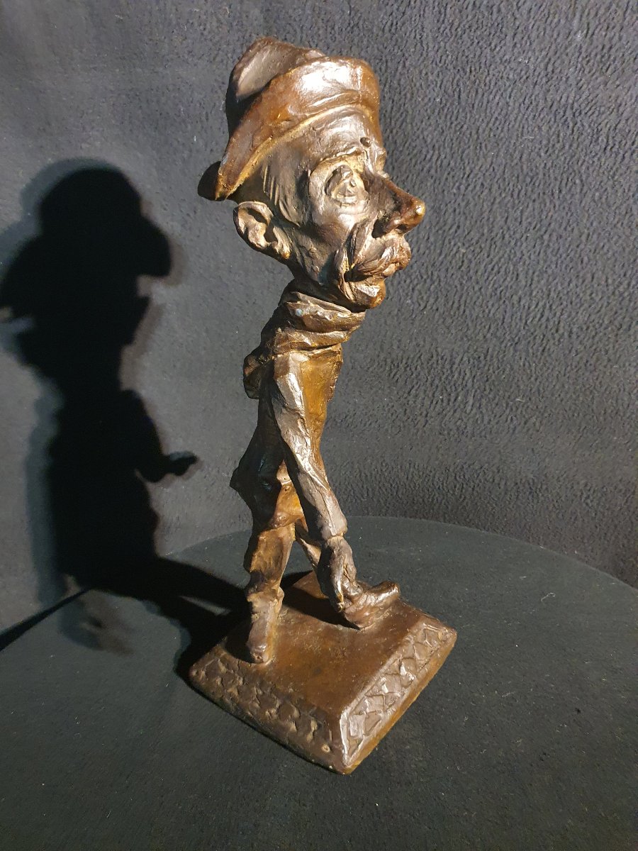 Bronze Caricature Sculpture In The Style Of Honoré Daumier.-photo-2