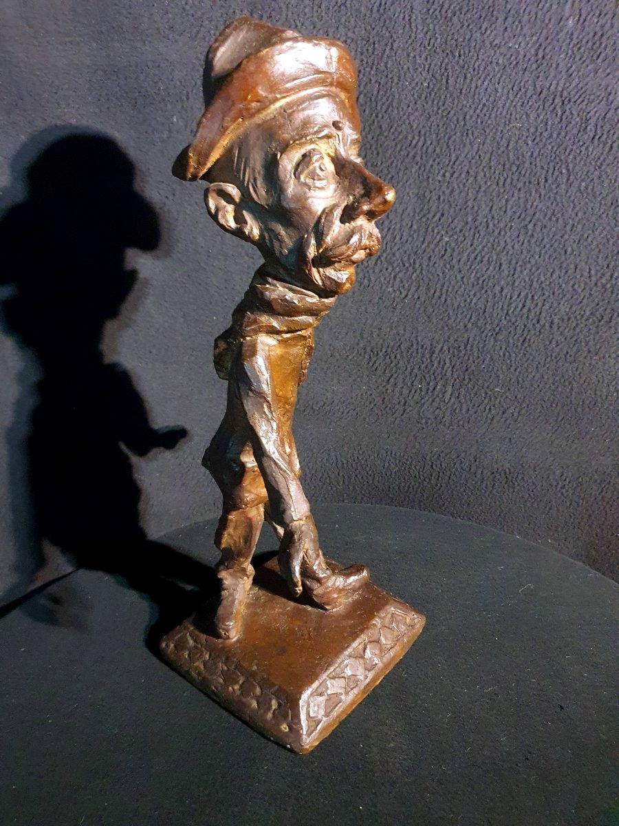 Bronze Caricature Sculpture In The Style Of Honoré Daumier.