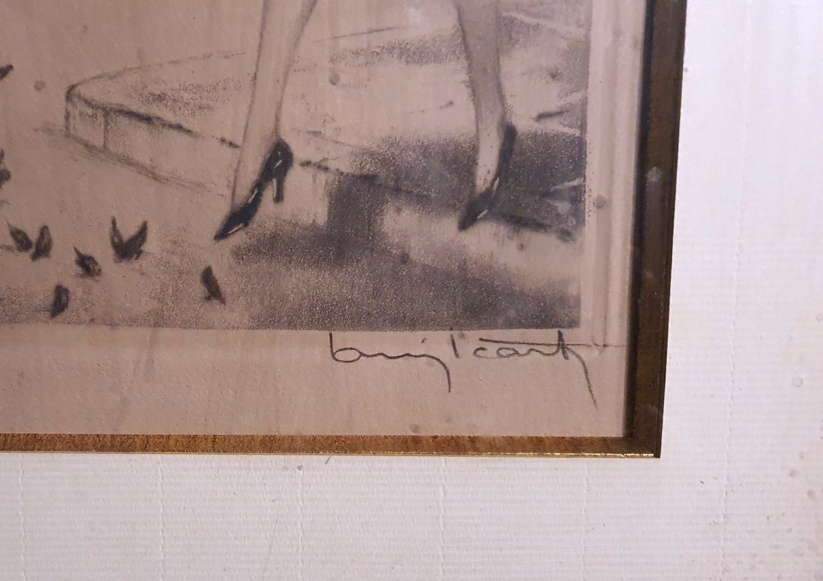 Tableau art déco  gravure épreuve d artiste, Louis Icart.-photo-4