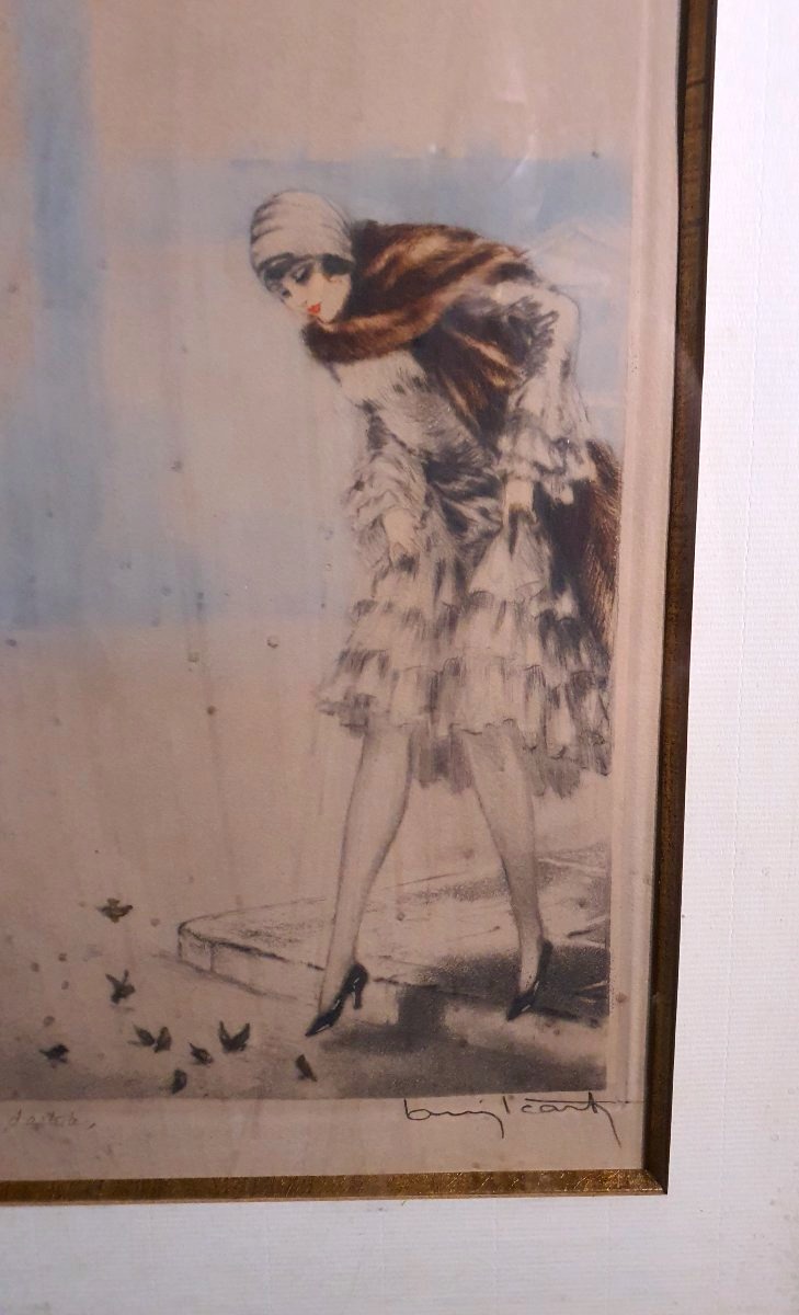 Tableau art déco  gravure épreuve d artiste, Louis Icart.-photo-2