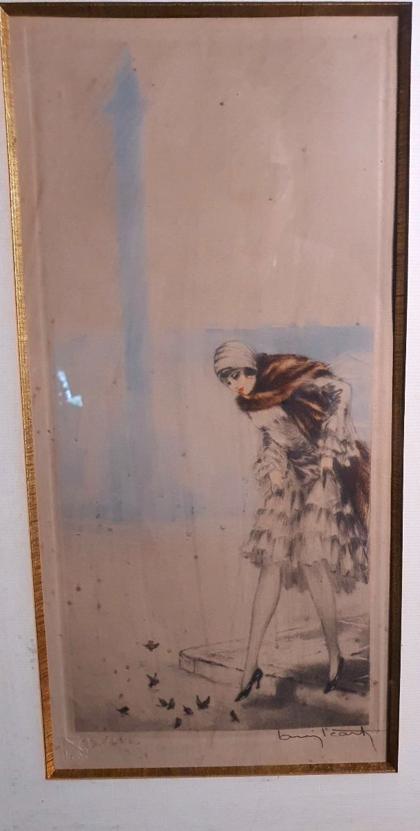 Tableau art déco  gravure épreuve d artiste, Louis Icart.-photo-3