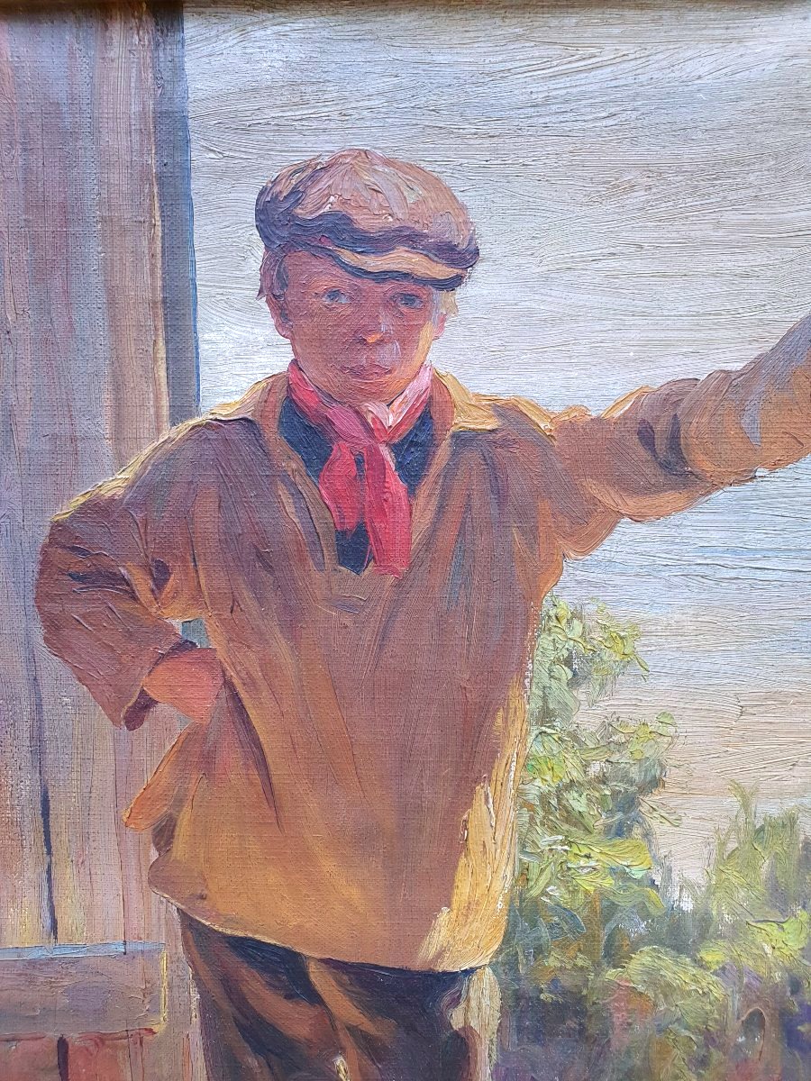 Tableau jeune garçon Marcel Lainé Langford.-photo-3